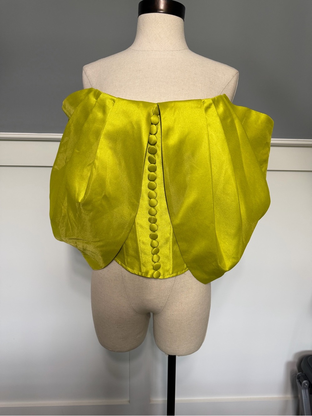 AKIRA Lime Off-Shoulder Balloon Sleeve Top